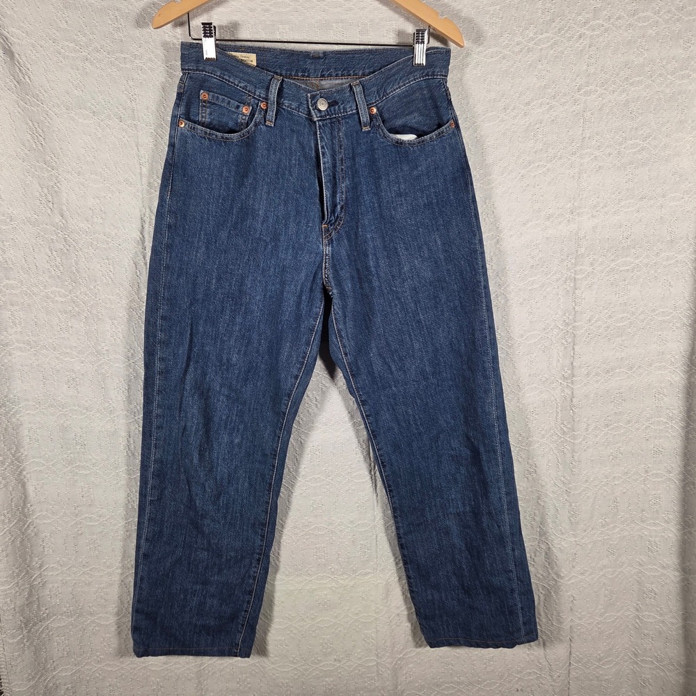Levis 568 Stay Loose Jeans Mens 30x27 Blue Cotton Linen Blend Denim Classic‎
